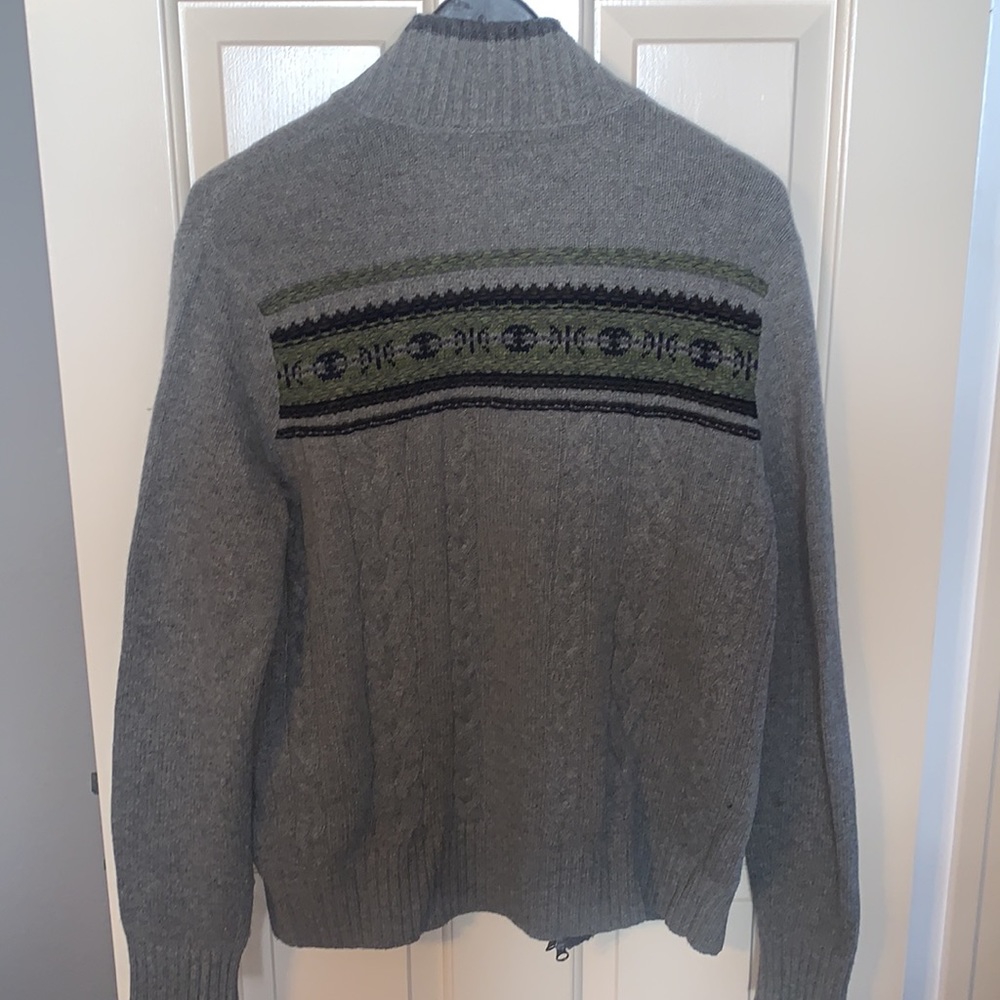 Banana Republic M Italian Yarn Grey zip up sweater - Picture 5 of 5